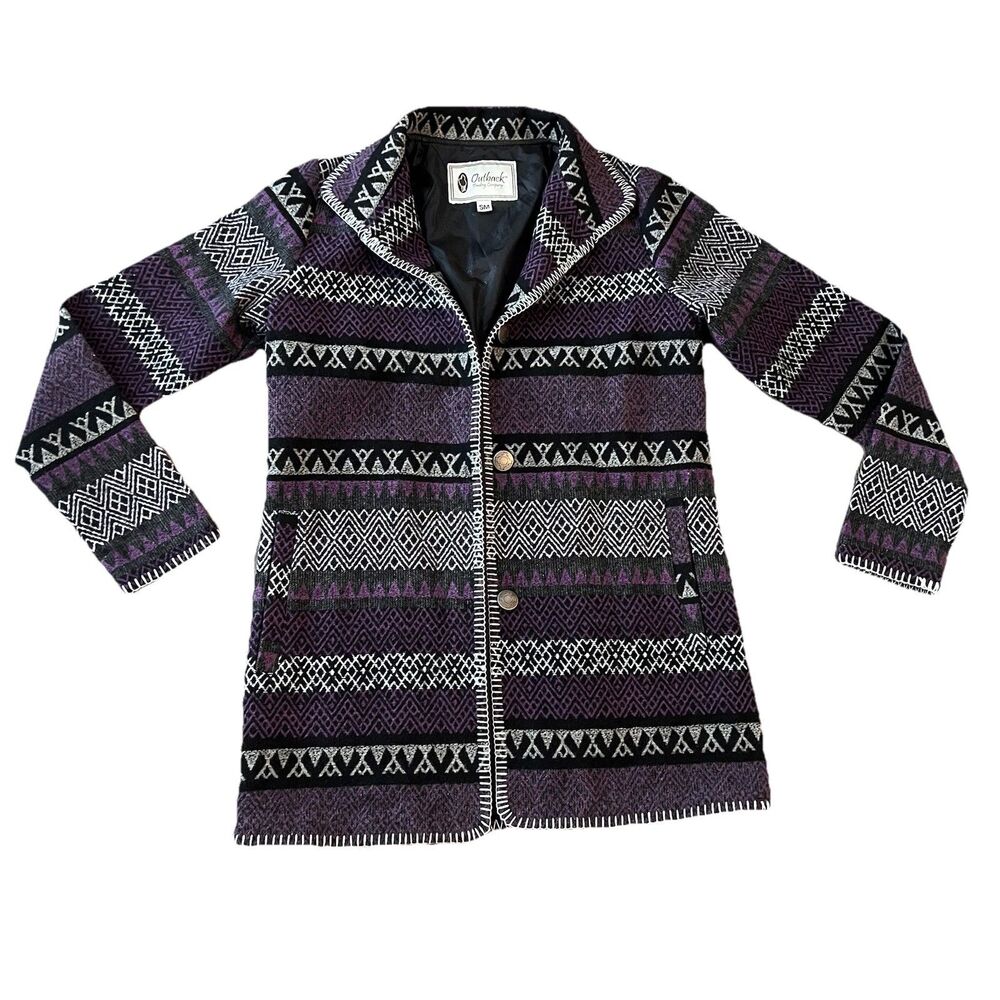 Outback Trading Company Women’s Jacket Small Aztec Print  Open Front